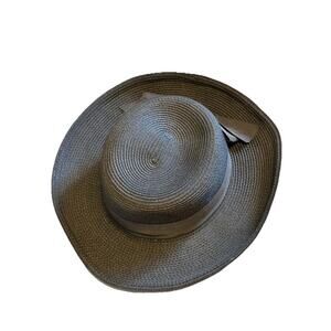 Black Toucan Collection New York Sun Wide Brim Hat Satin Bow Country Club